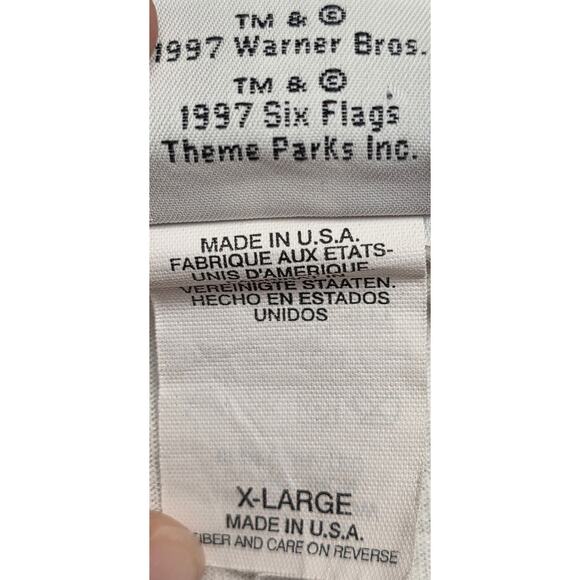 1997 Six Flags Looney Tunes Warner Bros Tasmanian Devil Shirt XL Retro Y2K Wild - Picture 4 of 11